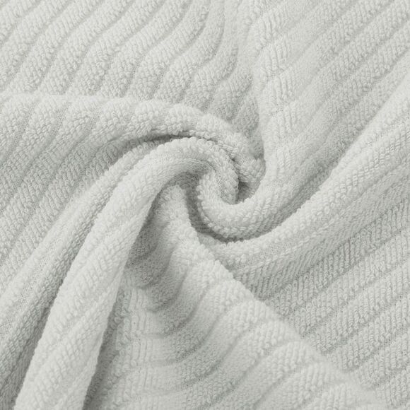 Hand Towels 100% Ribbed Cotton 2 Pcs Face Towels Gray - Picture 5 of 6